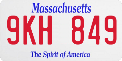 MA license plate 9KH849