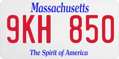 MA license plate 9KH850