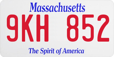MA license plate 9KH852