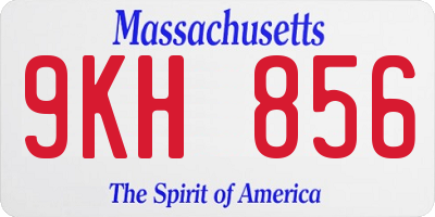 MA license plate 9KH856