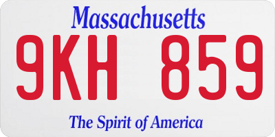 MA license plate 9KH859