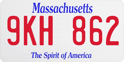 MA license plate 9KH862