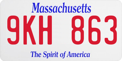 MA license plate 9KH863