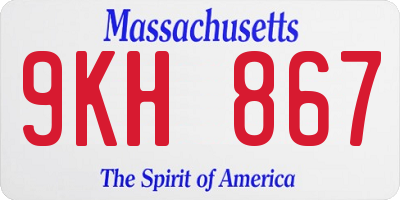 MA license plate 9KH867
