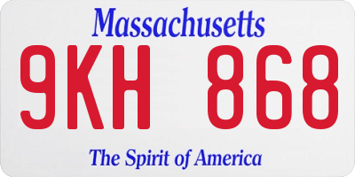 MA license plate 9KH868