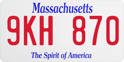 MA license plate 9KH870