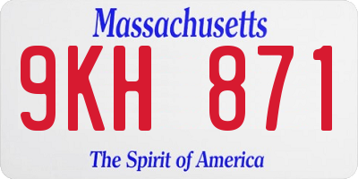 MA license plate 9KH871
