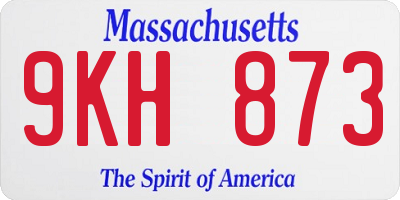 MA license plate 9KH873