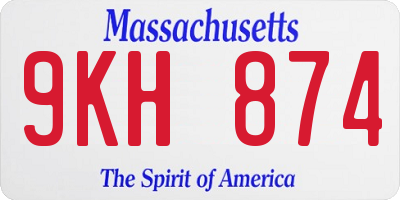 MA license plate 9KH874