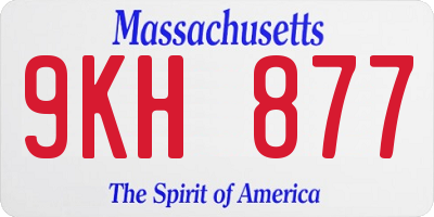 MA license plate 9KH877