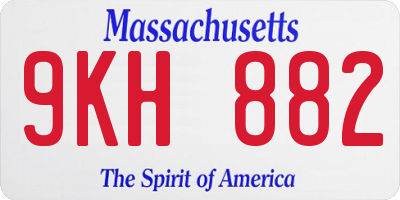 MA license plate 9KH882
