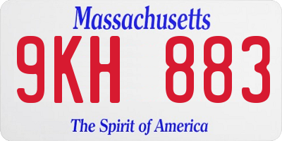 MA license plate 9KH883