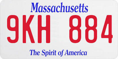 MA license plate 9KH884