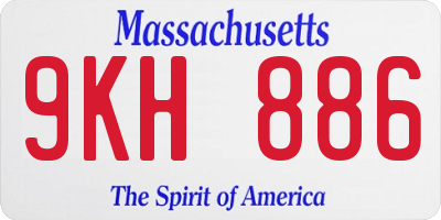 MA license plate 9KH886