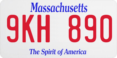 MA license plate 9KH890