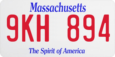 MA license plate 9KH894