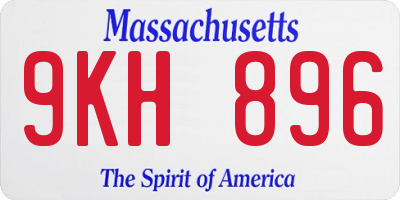 MA license plate 9KH896