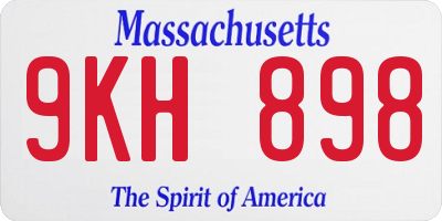 MA license plate 9KH898