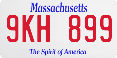 MA license plate 9KH899