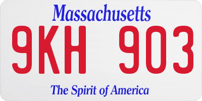 MA license plate 9KH903