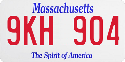 MA license plate 9KH904