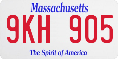 MA license plate 9KH905