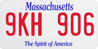 MA license plate 9KH906