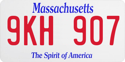 MA license plate 9KH907