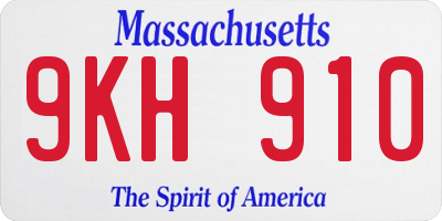 MA license plate 9KH910