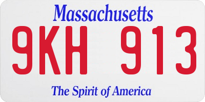 MA license plate 9KH913
