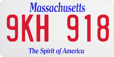 MA license plate 9KH918