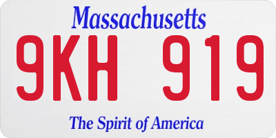 MA license plate 9KH919