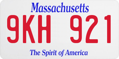 MA license plate 9KH921