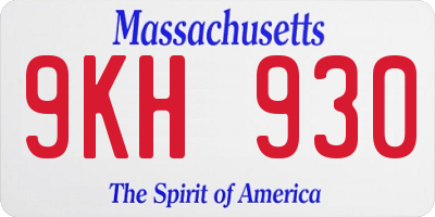 MA license plate 9KH930