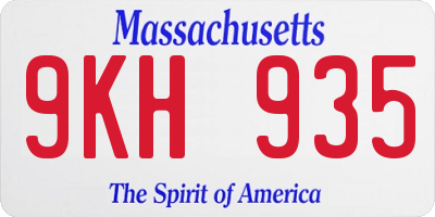MA license plate 9KH935