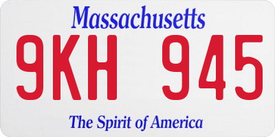MA license plate 9KH945