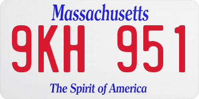 MA license plate 9KH951