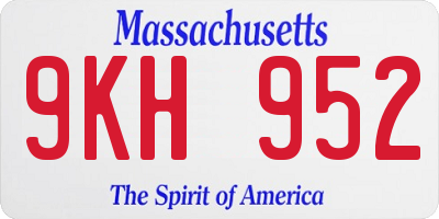 MA license plate 9KH952