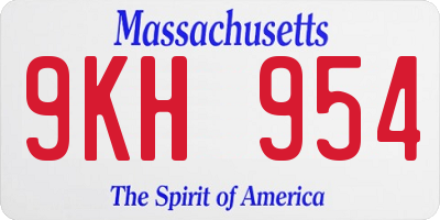 MA license plate 9KH954