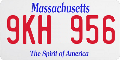 MA license plate 9KH956