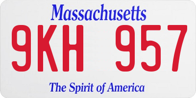 MA license plate 9KH957