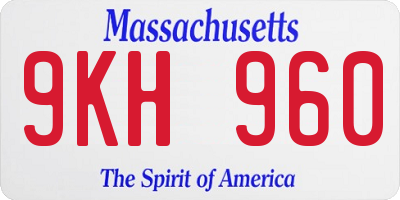 MA license plate 9KH960