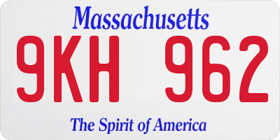 MA license plate 9KH962