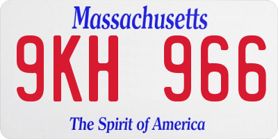 MA license plate 9KH966
