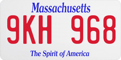 MA license plate 9KH968