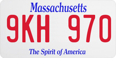 MA license plate 9KH970