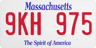 MA license plate 9KH975