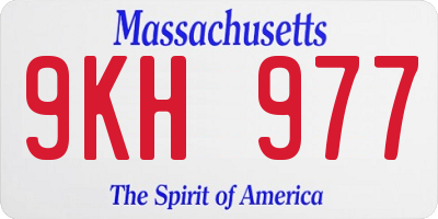 MA license plate 9KH977