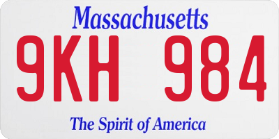 MA license plate 9KH984