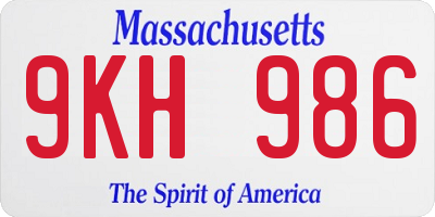 MA license plate 9KH986